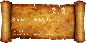 Kertész Natália névjegykártya